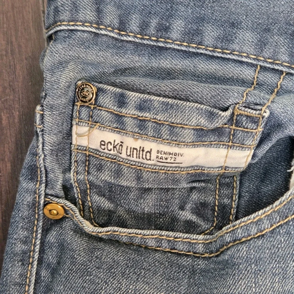 Ecko Unltd Jeans Mens 36x32 Blue Y2k Rhino Embroidered Skater Grunge Athletic